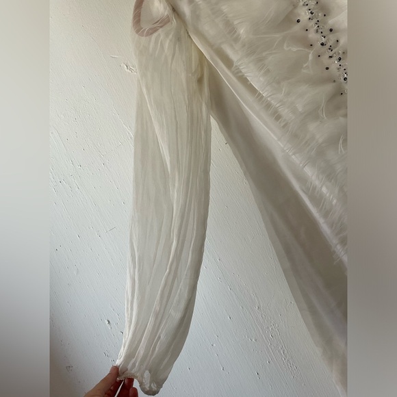 Vintage Tadashi Shoji Feather Sequin Dress - Picture 4 of 5